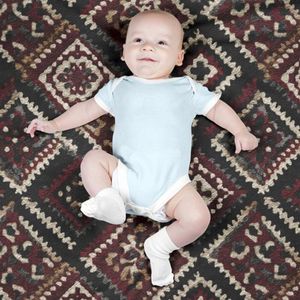 خرید اینترنتی پارچه مخمل روبالشی پارچه باما طرح سه بعدی فرش ایرانی کد 5014672