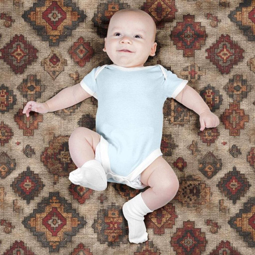 خرید آنلاین پارچه مخمل روبالشی پارچه باما طرح سه بعدی فرش ایرانی کد 5014673