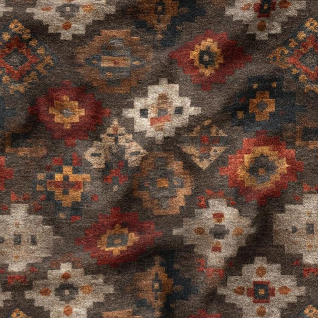 قیمت پارچه مخمل روبالشی پارچه باما طرح سه بعدی فرش ایرانی کد 5014674