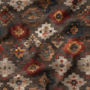 پارچه مخمل روبالشی پارچه باما طرح سه بعدی فرش ایرانی کد 5014674