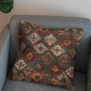 مشخصات پارچه مخمل روبالشی پارچه باما طرح سه بعدی فرش ایرانی کد 5014674