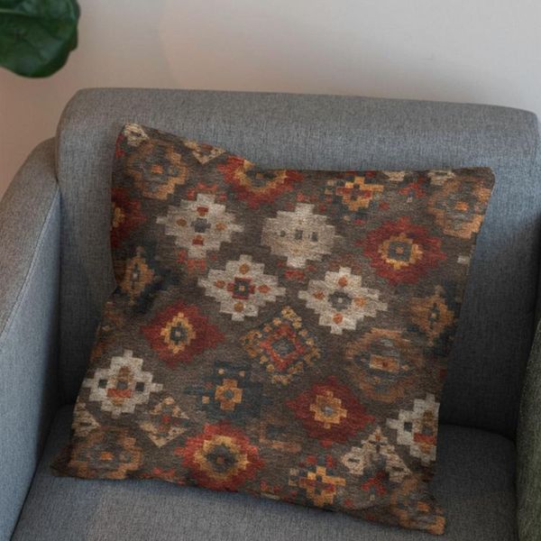 پارچه مخمل روبالشی پارچه باما طرح سه بعدی فرش ایرانی کد 5014674