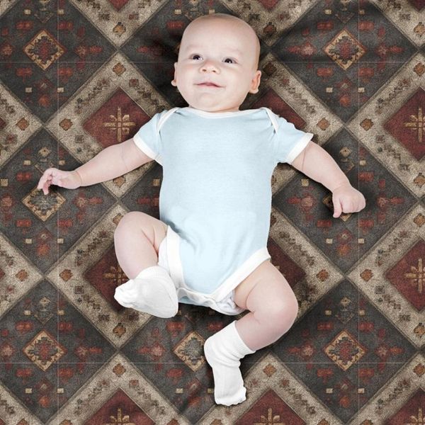 پارچه مخمل روبالشی پارچه باما طرح سه بعدی فرش ایرانی کد 5014676