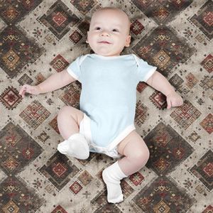 فروش اینترنتی پارچه مخمل روبالشی پارچه باما طرح سه بعدی فرش ایرانی کد 5014677