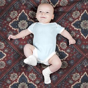 فروش اینترنتی پارچه مخمل روبالشی پارچه باما طرح سه بعدی فرش ایرانی کد 5014679