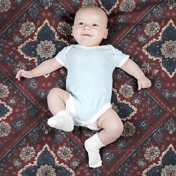 پارچه مخمل روبالشی پارچه باما طرح سه بعدی فرش ایرانی کد 5014679