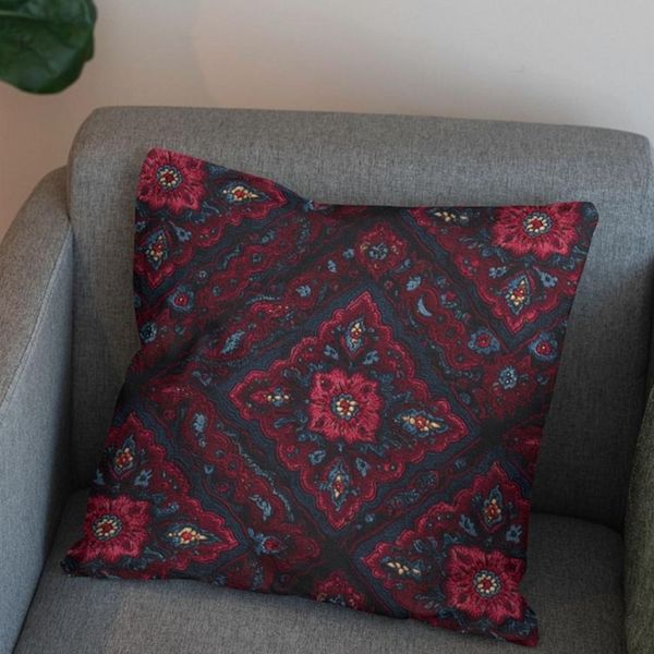 پارچه مخمل روبالشی پارچه باما طرح سه بعدی فرش ایرانی کد 5014680