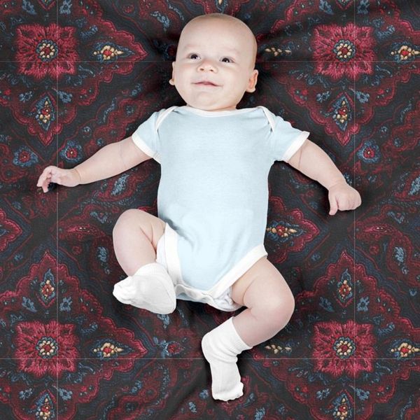 پارچه مخمل روبالشی پارچه باما طرح سه بعدی فرش ایرانی کد 5014680