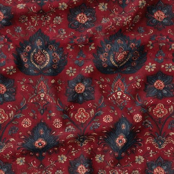 پارچه مخمل روبالشی پارچه باما طرح سه بعدی فرش ایرانی کد 5014681