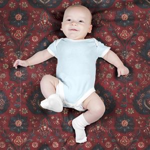 قیمت ارزان پارچه مخمل روبالشی پارچه باما طرح سه بعدی فرش ایرانی کد 5014681