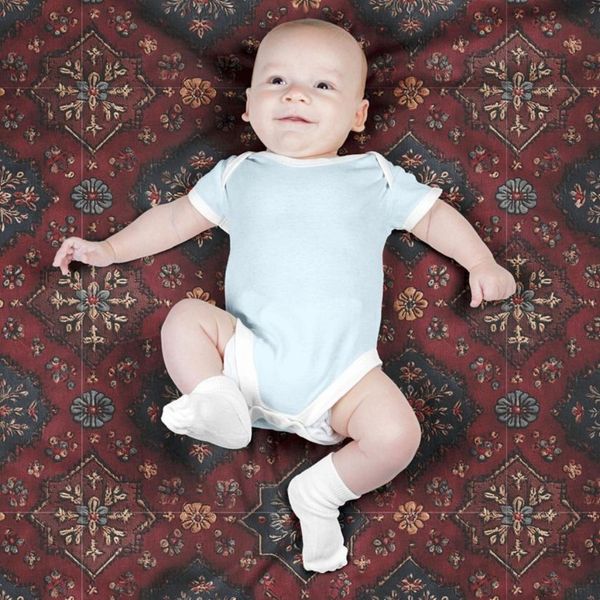 پارچه مخمل روبالشی پارچه باما طرح سه بعدی فرش ایرانی کد 5014683