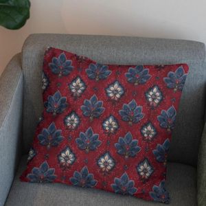 خرید آنلاین پارچه مخمل روبالشی پارچه باما طرح سه بعدی فرش ایرانی کد 5014684