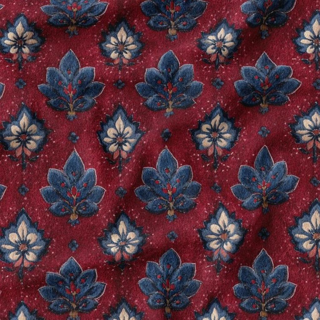 خرید آنلاین پارچه مخمل روبالشی پارچه باما طرح سه بعدی فرش ایرانی کد 5014684