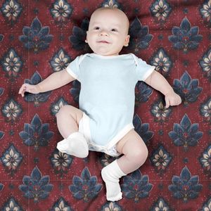 خرید آنلاین پارچه مخمل روبالشی پارچه باما طرح سه بعدی فرش ایرانی کد 5014684