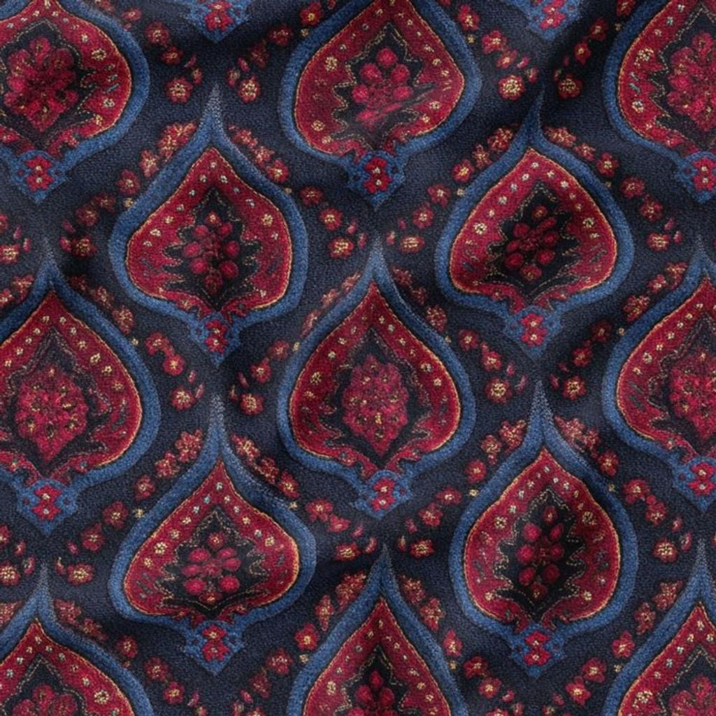 قیمت ارزان پارچه مخمل روبالشی پارچه باما طرح سه بعدی فرش ایرانی کد 5014685