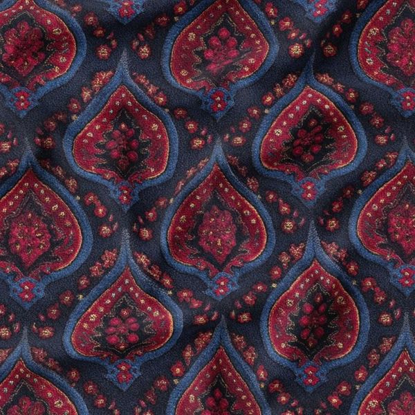 پارچه مخمل روبالشی پارچه باما طرح سه بعدی فرش ایرانی کد 5014685