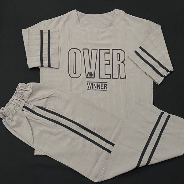 ست تیشرت و شلوار زنانه فری‌سایز چاپ اور