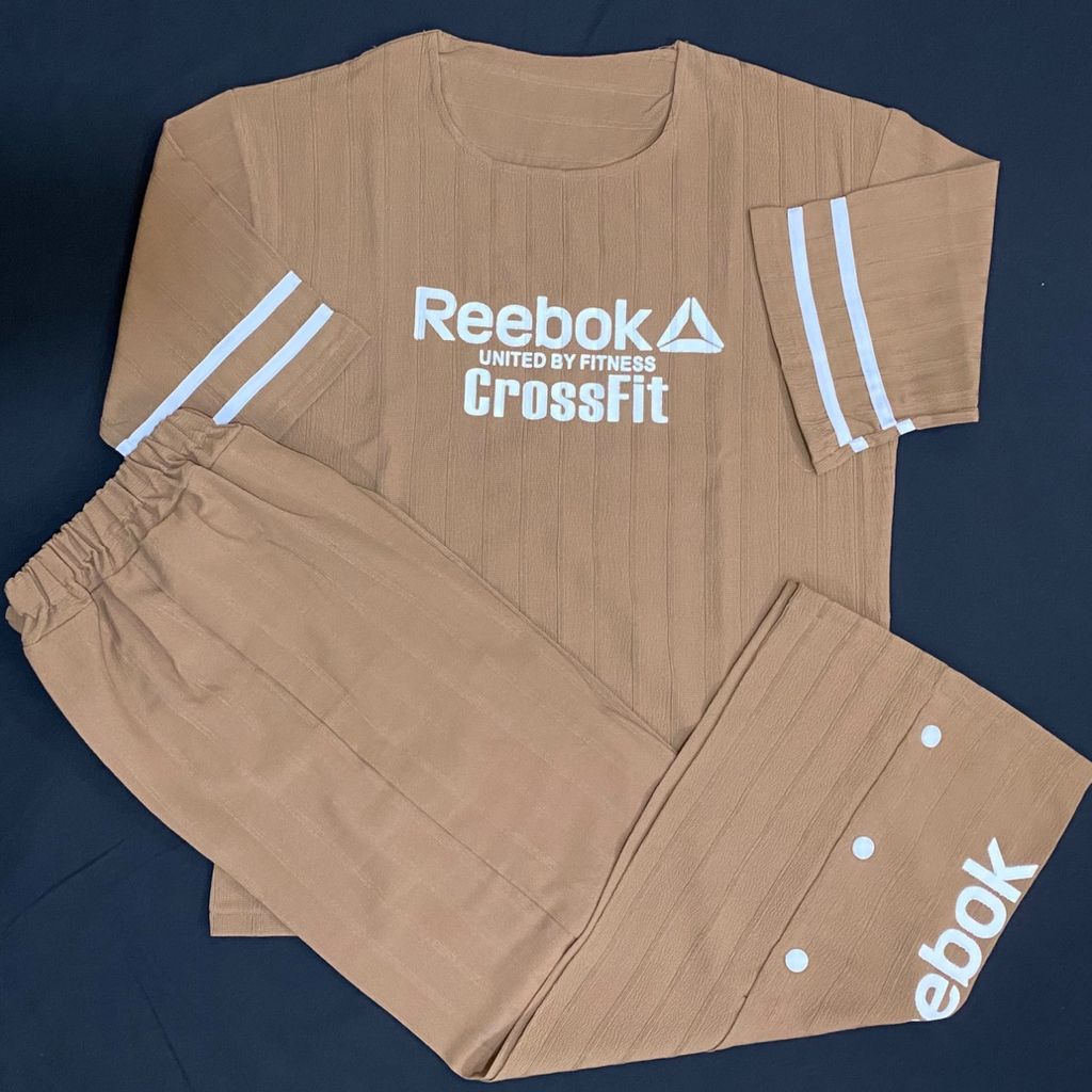 خرید انلاین ست تیشرت و شلوار زنانه فری‌سایز چاپ ریبوک