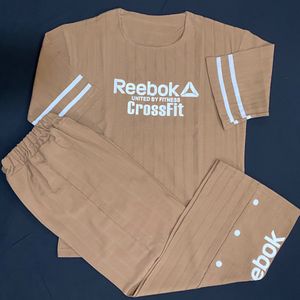 خرید انلاین ست تیشرت و شلوار زنانه فری‌سایز چاپ ریبوک