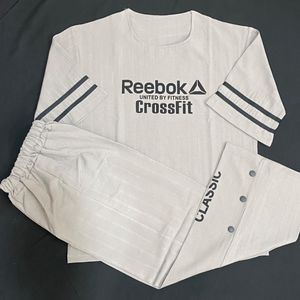 فروش اینترنتی ست تیشرت و شلوار زنانه فری‌سایز چاپ ریبوک