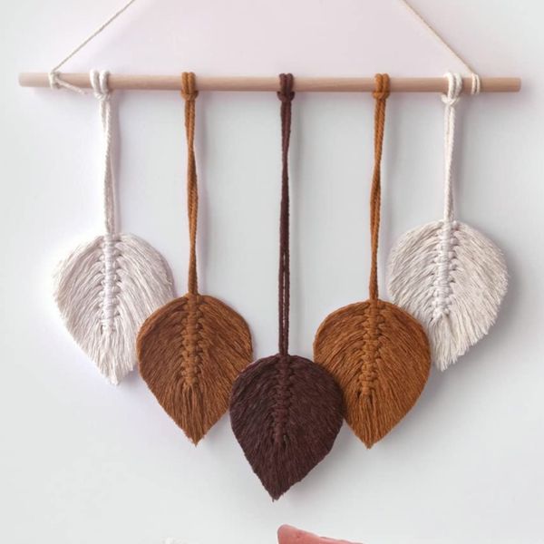 دیوارکوب برگ مکرومه بافی طرح ماریا