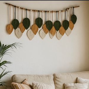 دیوارکوب برگ مکرومه بافی طرح طناز