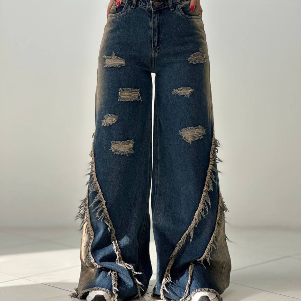 خرید انلاین شلوار جین فول بگ دمپا ریش