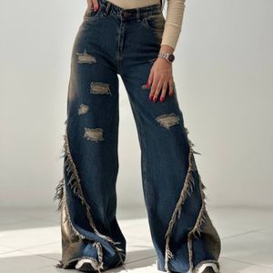 خرید اینترنتی شلوار جین فول بگ دمپا ریش