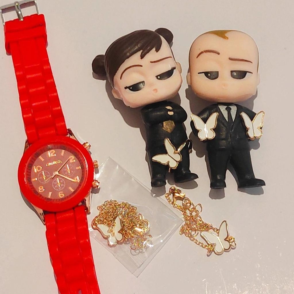 خرید آنلاین ساعت سیلیکونی فریم رزگلد جنوا + ست هدیه