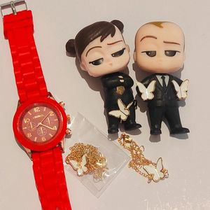 خرید آنلاین ساعت سیلیکونی فریم رزگلد جنوا + ست هدیه