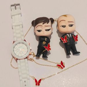 خرید اینترنتی ساعت سیلیکونی فریم رزگلد جنوا + ست هدیه