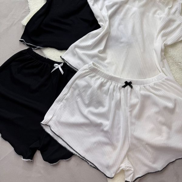 تاپ و شلوارک نخی کبریتی