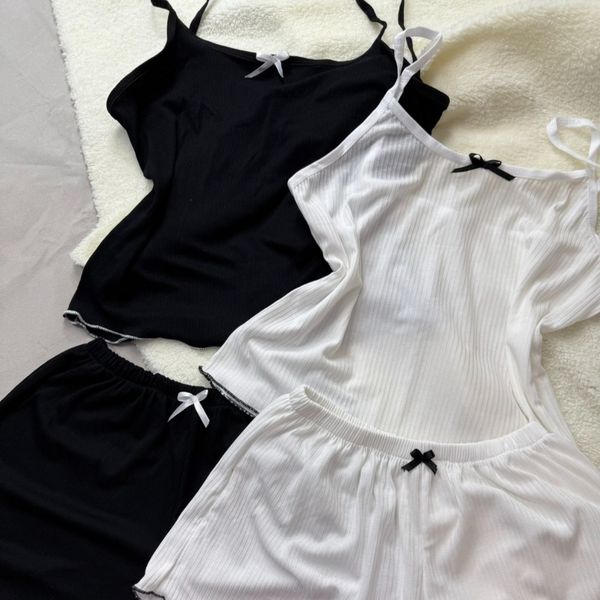 تاپ و شلوارک نخی کبریتی