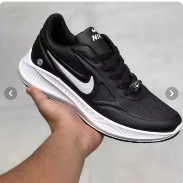 کفش نایک طرح لبخند رویه چرم مردانه رنگ مشکی