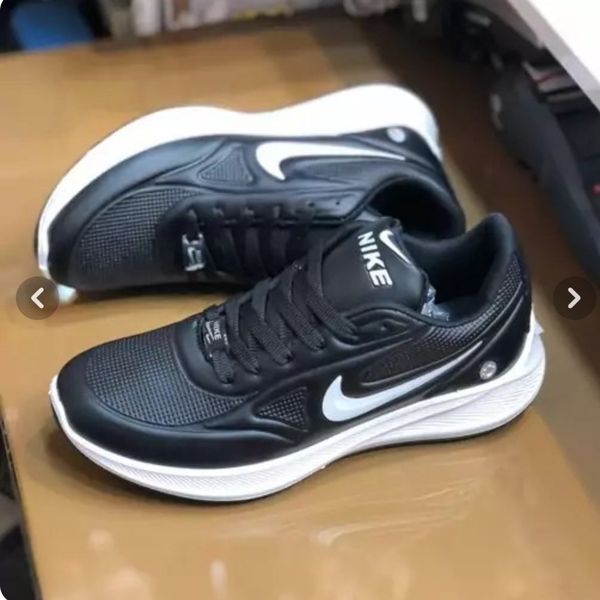 کفش نایک طرح لبخند رویه چرم مردانه رنگ مشکی