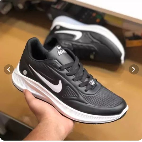 کفش نایک طرح لبخند رویه چرم مردانه رنگ مشکی