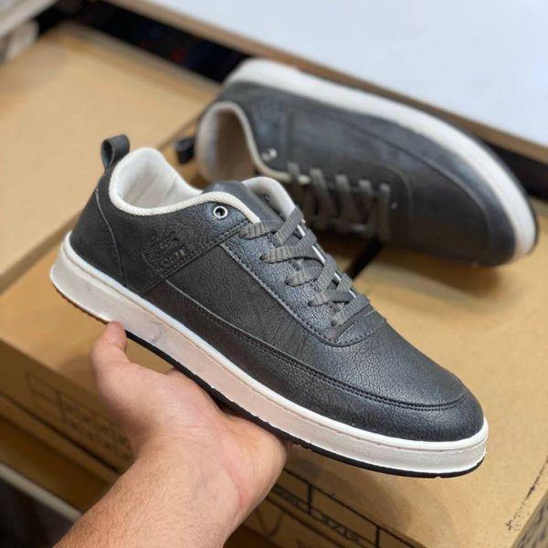 کفش مردانه چرم لاگوست طوسی دور دوخت