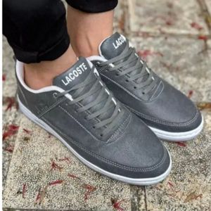 کفش مردانه چرم لاگوست طوسی دور دوخت