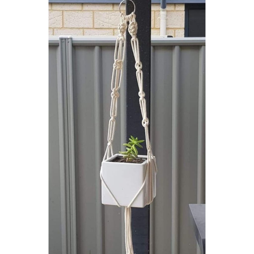 قیمت ارزان هولدر گلدان مکرومه بافی طرح هنری