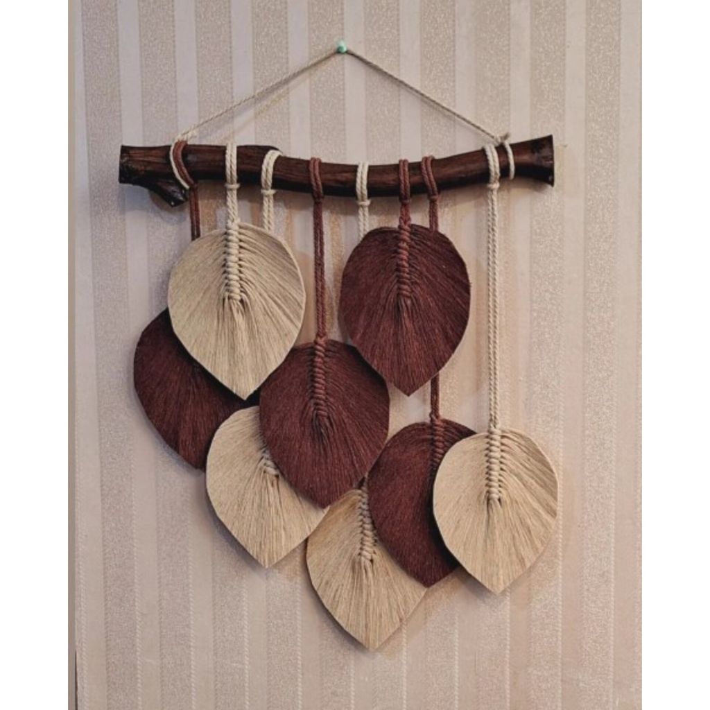 خرید اینترنتی دیوارکوب  برگ مکرومه بافی دکوراتیو مدل مانی