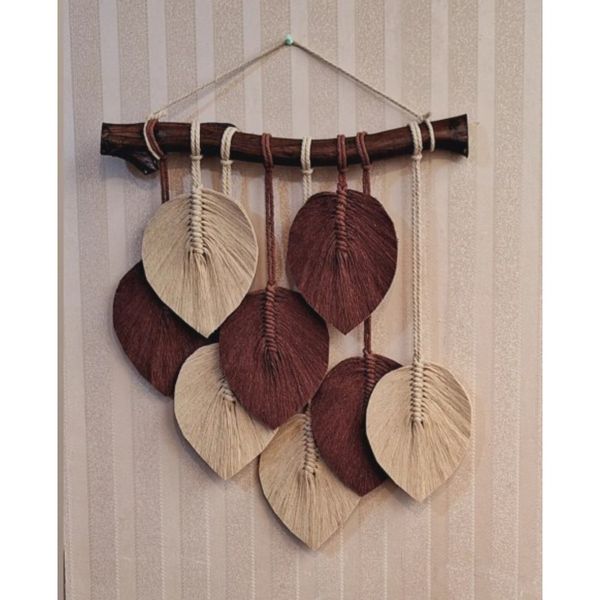 دیوارکوب  برگ مکرومه بافی دکوراتیو مدل مانی