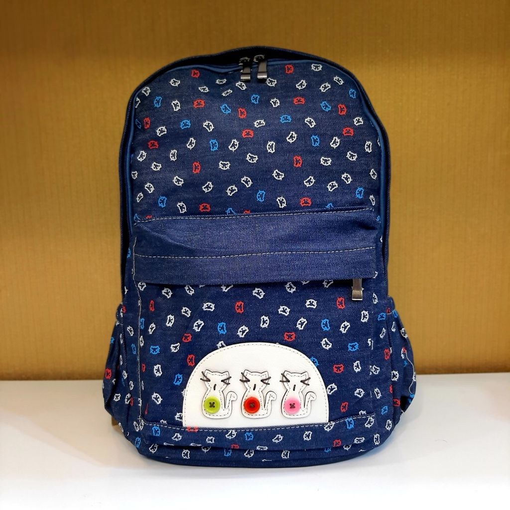 مشخصات کوله پشتی جین طرح 3 گربه Sammao