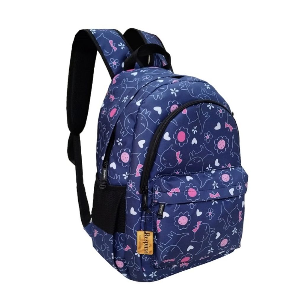 مشخصات کیف مدرسه دخترانه با جامدادی مدل کیتی برند رسپینا