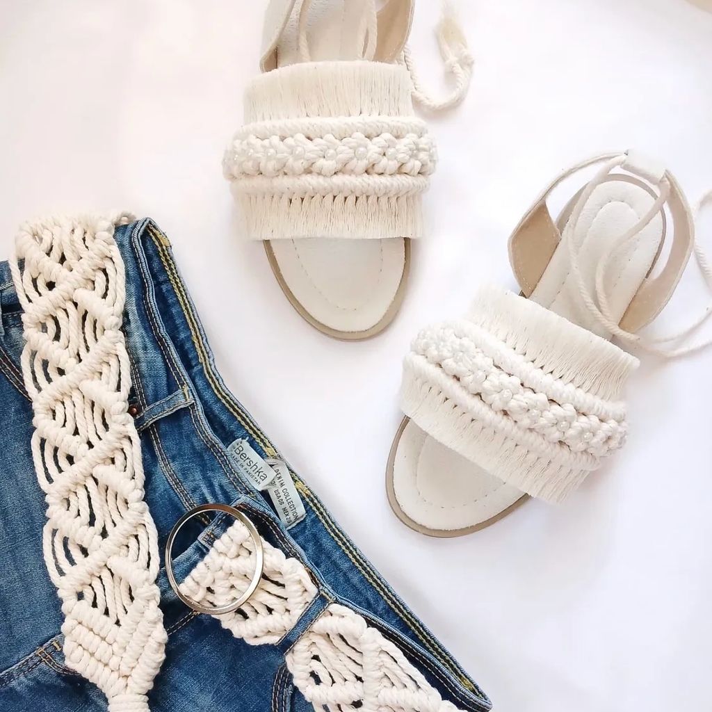 مشخصات ست صندل و کمربند مکرومه بافی