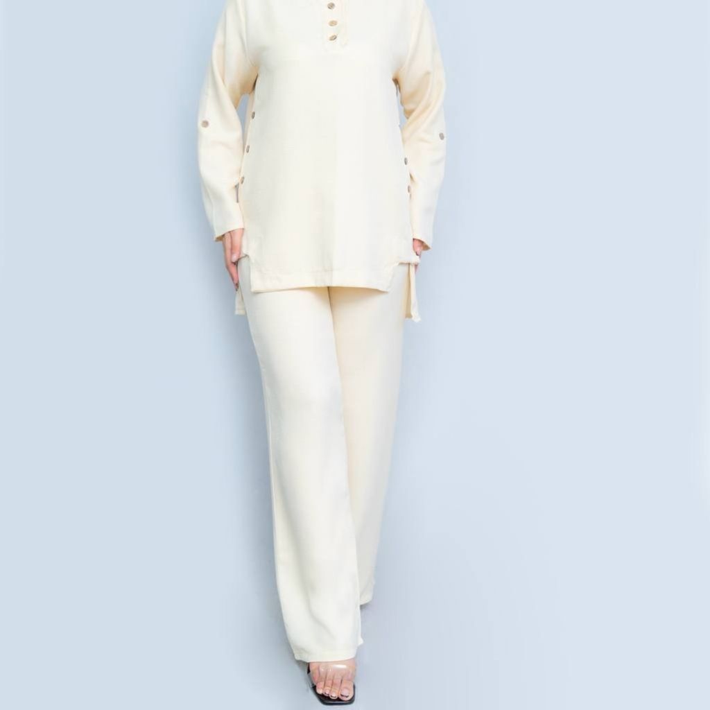 خرید آنلاین شومیز شلوار ست جلو و بغل دکمه سولین