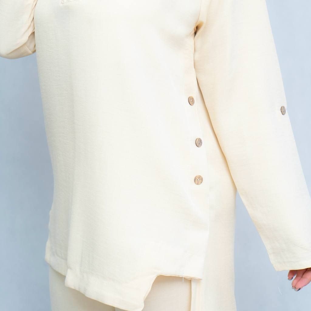 خرید انلاین شومیز شلوار ست جلو و بغل دکمه سولین