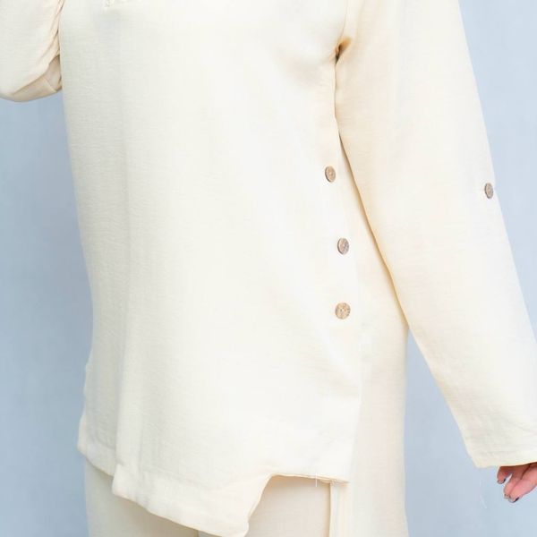 شومیز شلوار ست جلو و بغل دکمه سولین