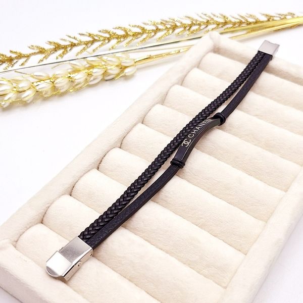 دستبند چرمی مردانه CHANEL مشکی