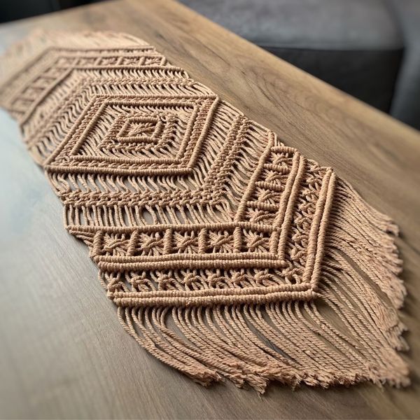 رانر رومیزی مکرومه بافی طرح دیانا