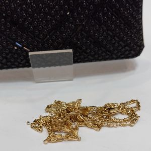 مشخصات کیف زنانه مجلسی نگین دار مشکی